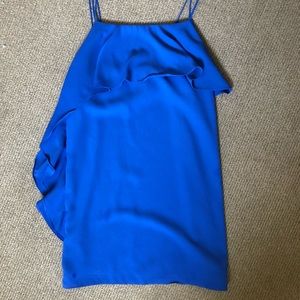 Royal Blue Mini Dress with side ruffle
